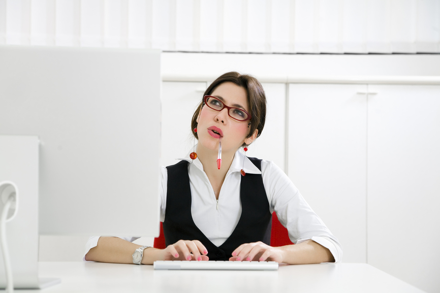 woman on computer